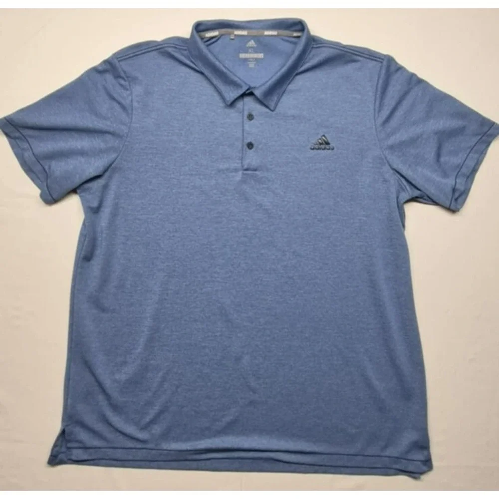 Adidas Golf‎ men's blue sports polo gray Logo sz. XL
